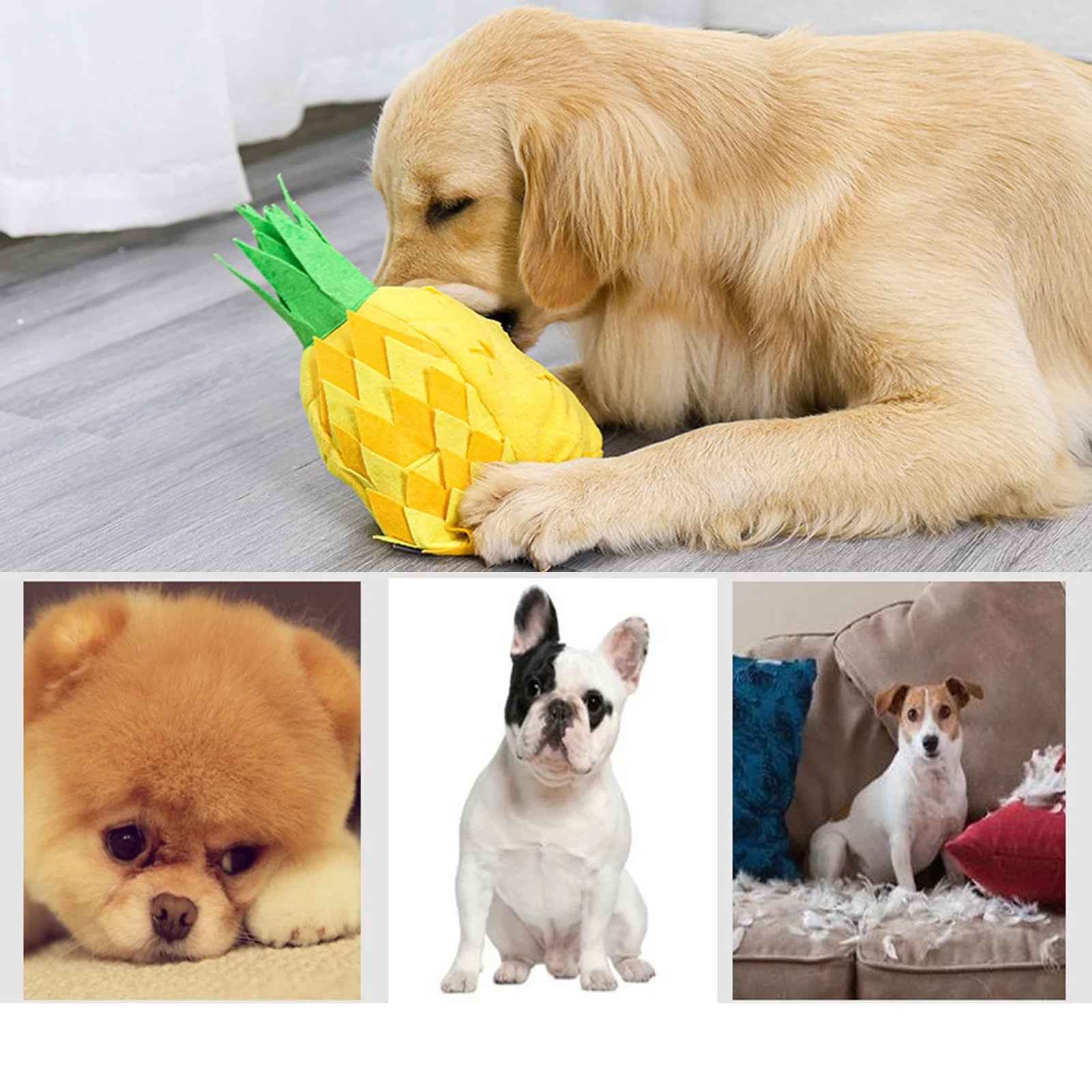 Dog Squeaky Toy, Interactive Dog Toy, Dog Puzzle Toy for Smelling Feeding Training, Dog Plush Toy for Small Medium and Large Dogs